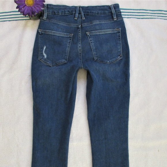 Good American Jeans Size 4/27 Skinny Distressed Denim Good Legs - Picture 6 of 11
